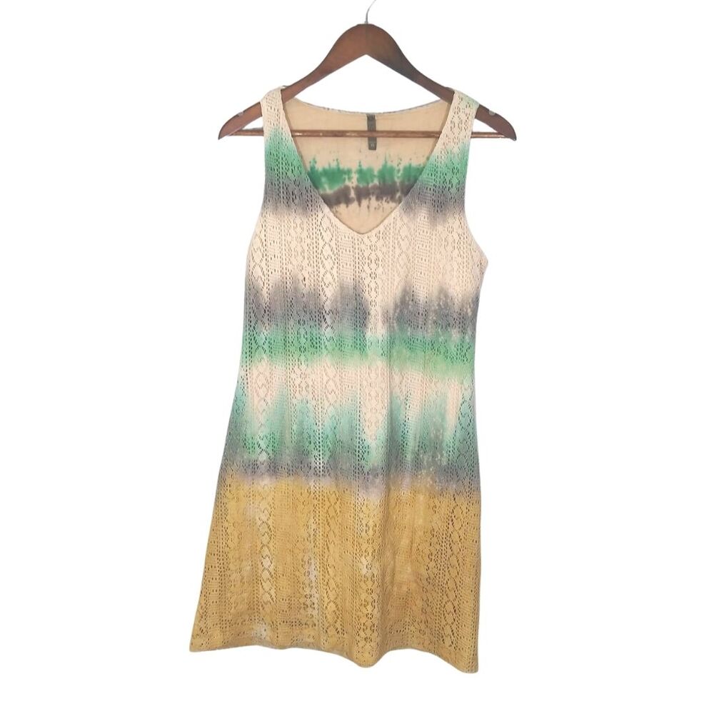 XCVI Tie Dye Striped Crochet Lace Sleeveless Dress Sz XS